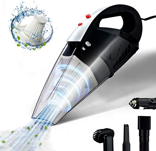 Portable Car Vacuum Cleaner Wet and Dry Use 12V Handheld Car Vacuum Cleaner With LED Light
