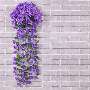Fiori Artificiali di Viola Pendenti, Simulazione di Vite di Viola Finta per Decorazioni Matrimoniali e Domestiche - Product Image 3