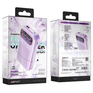 <span class=keywords><strong>ACEFAST</strong></span> 20000mAh Cargador portátil 30W Carga rápida Banco de energía Paquete de batería Pantalla LED Porcentaje de batería - Product Image 3