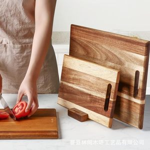 Acacia Wood Cutting Board <b>Square</b> Solid Wood For Fruit Dessert Cake Kitchen Use - Product Image 1