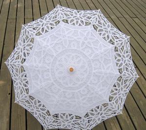 Хлопковый кружевной Свадебный зонт Battenburg, Женский солнцезащитный зонтик для невесты - Product Image 2