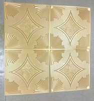 Panneaux de plafond décoratifs en PVC 3D sculptés, motif éventail, installation facile, plafond suspendu pour la décoration des espaces commerciaux
