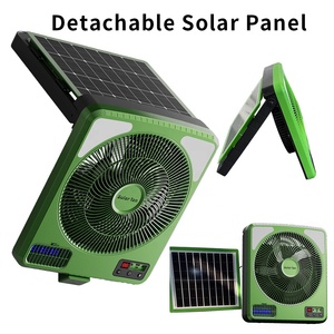 Ventilador Solar Plegable Portátil de 16 Pulgadas, Recargable, para Camping, con 5 Aspas, Batería de Litio de 15W y 16000mAh, Luces Antimosquitos - Product Image 2