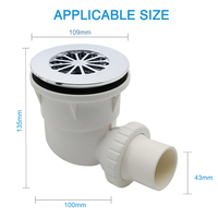 Guida 7110920307 Nouveau design, drain de sol en plastique ABS blanc pour salle de bain avec couvercle floral plaqué ABS