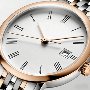 Reloj de cuarzo bicolor para mujer en oro rosa y plata con esfera blanca y ventana de fecha - Product Image 6