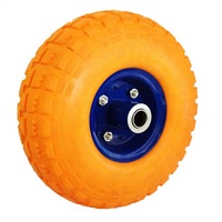 Roues robustes en acier et polyuréthane à profil en V, roulettes noires OEM pour chariot à main, chariot de transport, chariot à roulettes avec roulement à billes