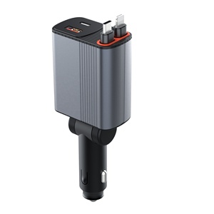 Chargeur de voiture HNT Source Factory Wholesale 78W, chargeur rapide 4 en 1 rétractable, 2 câbles Type C, chargeur de voiture portable USB pour <span class=keywords><strong>iPhone</strong></span> Pro Max - Product Image 3