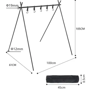 شماعة هندية محمولة من الألومنيوم لتعليق التخييم مزودة بخطاف