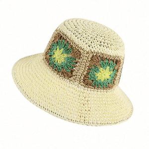 Wholesale Beach <b>Hat</b> Summer Thin Hand Knit Fisherman's <b>Hat</b> Crochet <b>Straw</b> Sun Bucket <b>Hats</b> - Product Image 3