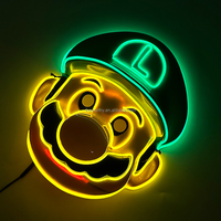 T-Worthy Halloween LED masque facial lumière colorée clignotant brillant EL fil Cosplay Costume fête nouveau Design plastique/PC matériel