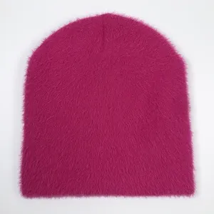 Girls Y2k Fuzzy Winter Beanies Premium Quality Free Mock Up Cute Caps Acrylic Jacquard Unfolded Hats Custom Knit Beanie Mohair