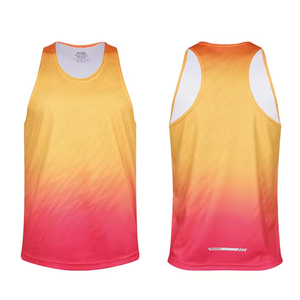 CL065 Custom Sublimated Unisex Crew Neck Regular Fit Quick Dry <b>Reflective</b> Racer Back Marathon Singlet Breathable - Product Image 3