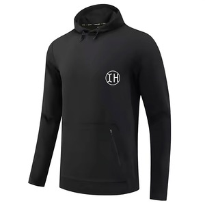 Factory Men 100% Polyester Jogging Tracksuit Tops Casual Drawstring <strong>Pullover</strong> Hoodie Zipper Pockets Sweatshirts <strong>Army</strong> Green - Product Image 2