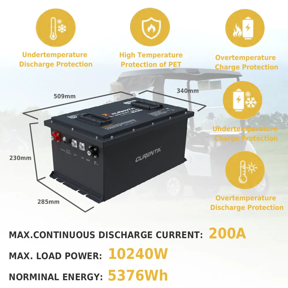 48 V 105 Ah 100 Ah Lithium-Golfwagen-Akku 48 Volt für Klubwagen E-Z GO LiFePO4 Zelle Lithium-Ionen-Akku Umbausatz DIY-Golfwagen