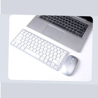 Conjunto de Teclado y Ratón Inalámbricos Recargables de 2.4G, Teclado y Ratón Bluetooth Ergonómicos Delgados para PC Portátil