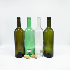 750ml 500ml Venta caliente botella de vino tinto de vidrio transparente botella de vino vacía con corcho/tornillo superior botella de copa de vino 375 <span class=keywords><strong>ml</strong></span> - Product Image 3