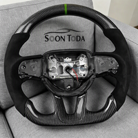 Volant de course pour voiture en cuir et suède noir avec fibre de carbone, 3 ou 4 branches, pour Dodge Challenger SRT 2015-2019
