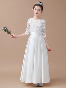 Lovely Girls' graceful LACE Princess Dress Girl long Piano Performance Violin Performance Orchestra Chorus Dress - Product Image 3