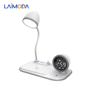 莱莫达快速无线充电器站3合1发光二极管灯无线充电器磁性多功能音频时钟带显示屏 - Product Image 1