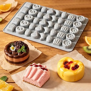Molde de silicona para dulces con forma de pastelitos de dibujos animados, 40 cavidades, tamaño pequeño, grado alimenticio, antiadherente, libre de BPA, para decoración. - Product Image 6