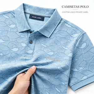 Camisa Polo para Hombre, Personalizada, de Lujo, para Golf, con Estampado de Olas Azules, Premium, Manga Corta, Logotipo Personalizado, Directo de Fábrica - Product Image 2