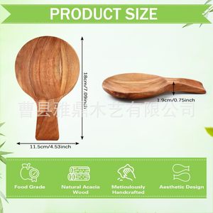 Reposacucharas de madera redondos, de madera maciza, aptos para lavavajillas, no aptos para microondas, ecológicos, soporte para utensilios de cocina para almacenamiento en encimera. - Product Image 5