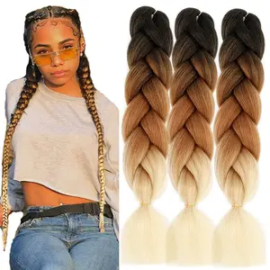 Недорогие косы Джамбо для наращивания волос прямые африканские косы волосы 24 дюйма 100 г цветные косы Yaki Омбре для женщин синтетическое волокно
