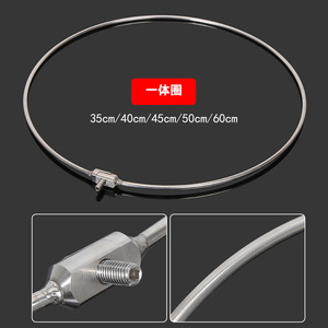 Anneau de filet de pêche en acier inoxydable 30cm 40cm 45cm 50cm, tête de filet de pêche pliable entièrement filetée, interface universelle 8mm - Product Image 4
