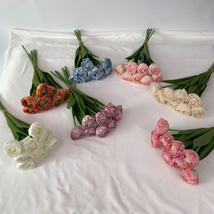 Fleurs artificielles en pleine floraison, forme élégante, couleurs dégradées tendance, fleurs artificielles en soie en vrac, bouquet de tulipes à 8 branches pour la décoration - Product Image 6