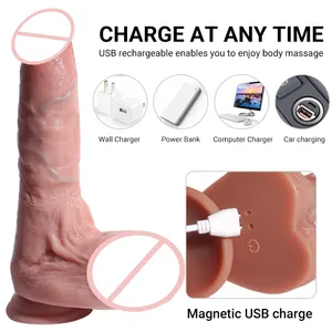 Remote Control Vibration Swinging Penis Can Heat Realistic Dildo For Female Masturbation Sex Toys Consolador Seksspeeltjes