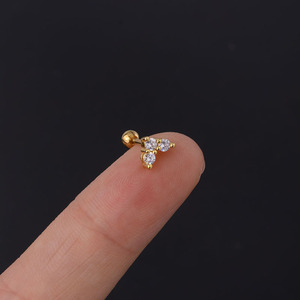 Boucles d'oreilles à clous en triple CZ de couleur estivale 20g, cartilage, hélix, tragus, conque, auricule, <span class=keywords><strong>piercing</strong></span>, bijoux - Product Image 5
