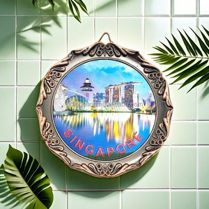 Vietnam Souvenir Inciso Piastra di Metallo Personalizzato Logo di Attaccatura di Parete di Piccoli Piatti Paese Souvenir Piastra - Product Image 2