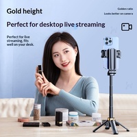 Mini trépied portable avec lumière d'appoint et télécommande pour iPhone et Android - Support de téléphone portable de voyage