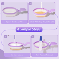 Tests de grossesse d'ovulation pour femmes tasse de collecte d'urine pliable réutilisable avec poignée antidérapante tasse de pipi portable avec repos de test
