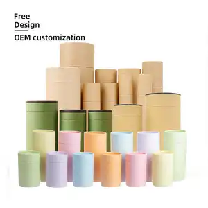 Eco Product Ronde Verpakking Cosmetische Containers Parfum Cilinder Verpakking Etherische Oliën Kaars Kraft Papieren Buis