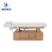 Table de massage électrique thermique en bois de haute qualité MOOLIN, 4 moteurs, lit de beauté réglable, lit pour extensions de cils, pour hôpital