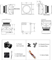 Cámara de Visión Nocturna Foxeer 3 Micro/Mini, 1200TVL, 0.00001lux, Sensible a IR, Luz IR de 850nm, PAL/NTSC, para Carreras de Drones RC, ZLD
