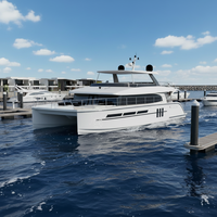 Catamaran de luxe de 80 pieds avec moteurs intégrés pour les fêtes en mer, les excursions, la pêche, les sports fluviaux et les divertissements