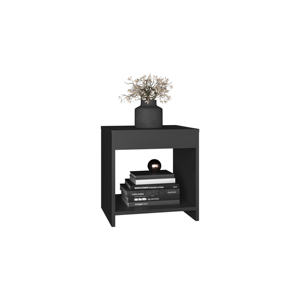 Chroma 16.5 Inch Tall Minimalistic Nightstand With <b>Open</b> Shelf For Bedroom <b>Storage</b> - Product Image 6