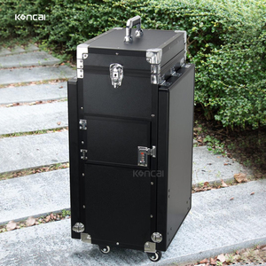 KONCAI Boîte <span class=keywords><strong>de</strong></span> rangement pour vernis à ongles professionnel pour <span class=keywords><strong>manucure</strong></span> <span class=keywords><strong>Trolley</strong></span> pour ongles Beauty Large Rolling Nails Travel Case Black - Product Image 1