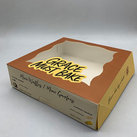 Boîte d'emballage pour mini-gaufres avec logo personnalisé, fenêtre transparente en PVC, carton de boulangerie en papier pour gâteaux, biscuits, pâtisseries