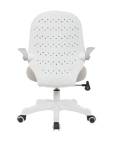 Chaise ergonomique moderne réglable en hauteur pour enfants, avec accoudoirs pivotants et roulettes silencieuses, idéale pour l'étude et l'apprentissage sur ordinateur