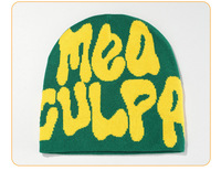 En stock, Fabricant direct, Best-seller transfrontalier, Bonnet unisexe hip-hop chaud en fibre acrylique tricotée jacquard à lettres
