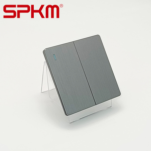 SPKM A3 Venda Quente Cinza 2 Gang 16A Uk Painel PC Padrão Interruptores de Parede e Tomadas Universal Tomada Elétrica Interruptor De Luz - Product Image 2