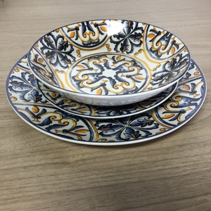 Set unico 18 pezzi decalcomania per cena Linyi qualità 18 Pz Servizio stoviglie in porcellana dura 18 Pz Design italiano - Product Image 3