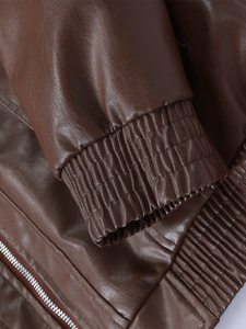 <span class=keywords><strong>Veste</strong></span> en cuir PU ample à manches longues pour <span class=keywords><strong>homme</strong></span>, style universitaire, motard, pilote - Product Image 4