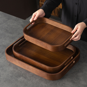 Eco-Friendly Custom Eco Friendly Wooden Serving <strong>Tray</strong> Oval <strong>With</strong> <strong>Handle</strong> for Home Kitchen Tea Coffee Food Storage Organization S... - Product Image 2