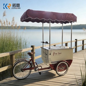 Carrito <span class=keywords><strong>de</strong></span> Helados, Triciclo Móvil con Congelador para Venta <span class=keywords><strong>de</strong></span> Helados, Frutas y Café, Bicicleta <span class=keywords><strong>de</strong></span> Carga con Sombrilla - Product Image 5