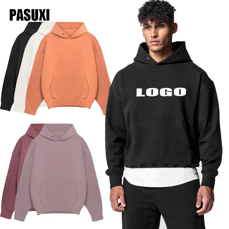 PASUXI – sweat-shirt à capuche personnalisé en coton de haute qualité pour homme, Streetwear surdimensionné