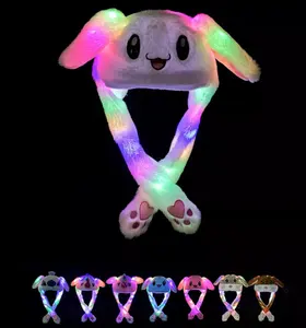 Hat Hats New Arrival Cute Rabbit Ears Hat Plush Move Airbag Magnet Hat Plush Gift Led Movable Light Warm Winter Hats